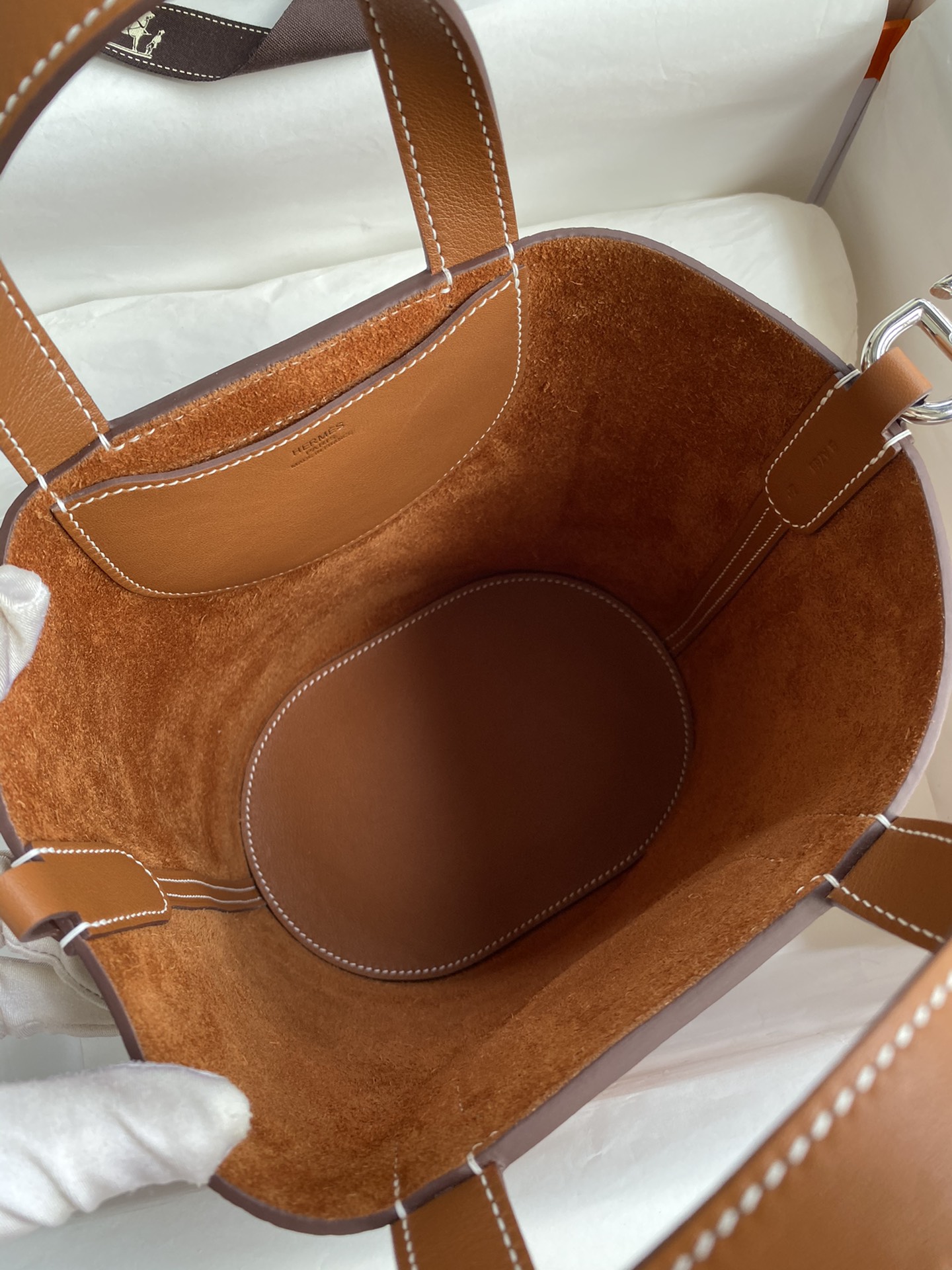 Hermes In The Loop 18 Bag In Brown Clemence Leather